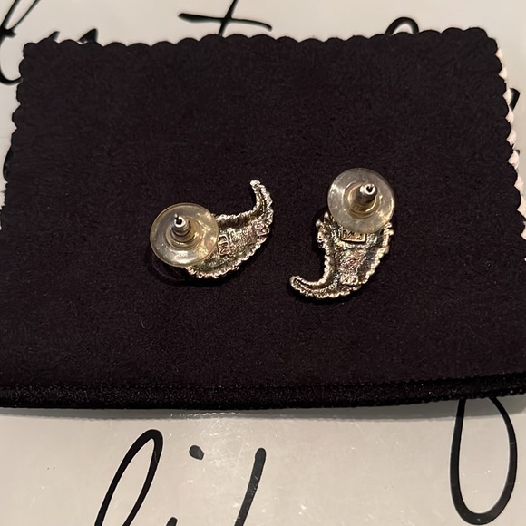 Cornucopia gold & silver earrings - Picture 2 of 2